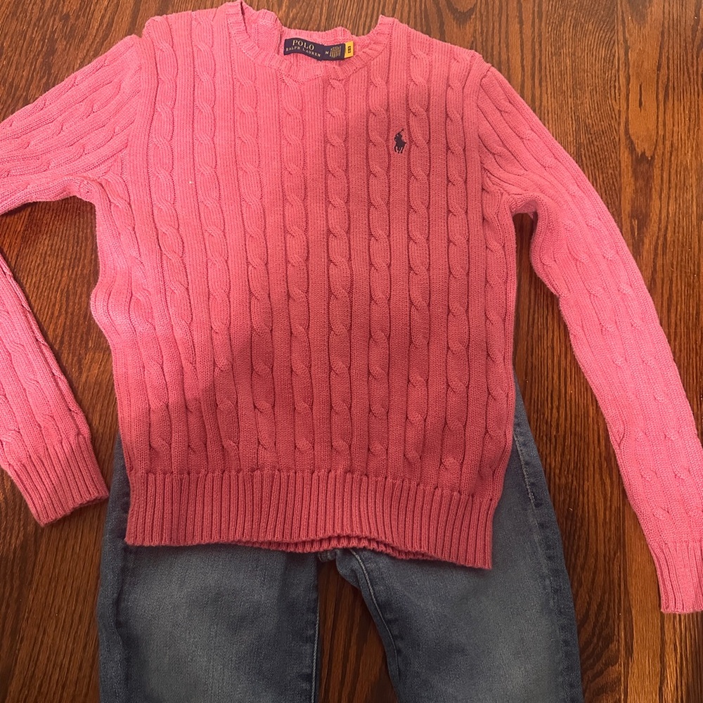 Pink Cable Knit Sweater by Ralph Lauren